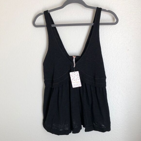 NWT Free People Zinia V-Neck Babydoll Tank Top - S - Picture 3 of 10